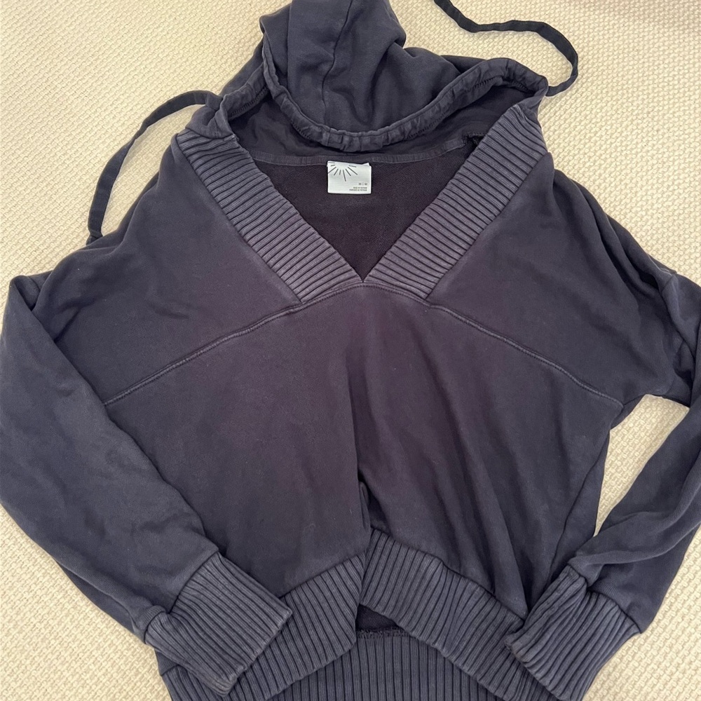 Dark Gray V-Neck Hoodie